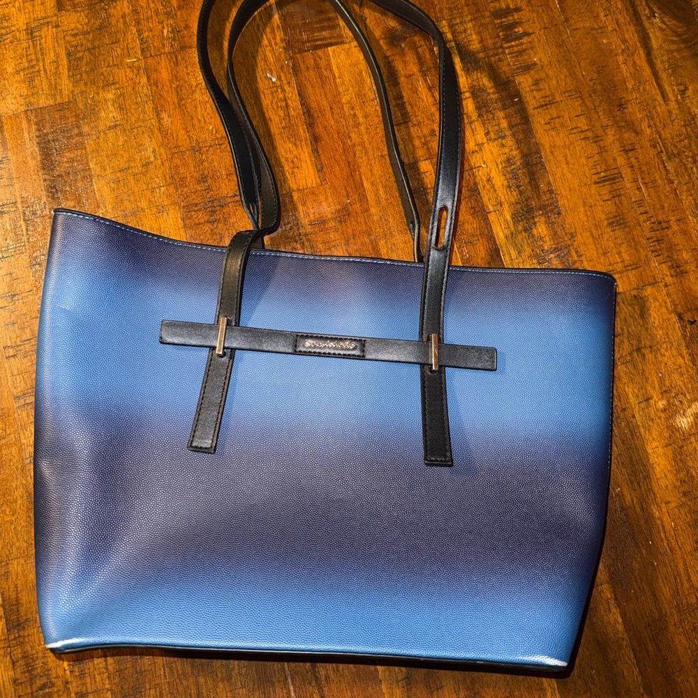 Elegant Blue and Black Tote Bag